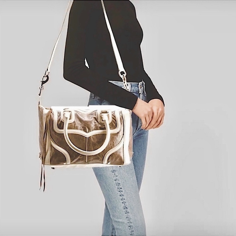 Rebecca Minkoff Silver and Brown Satchel